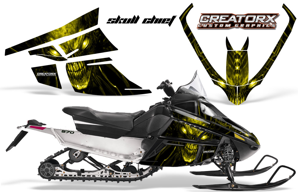 Arctic Cat F Series Graphics Kit Skull Chief Yellow